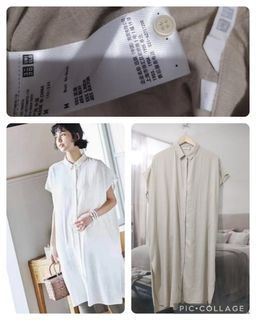 Uniqlo linen dress with side pockets