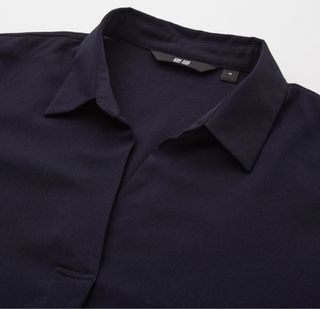 UNIQLO Rayon Skipper Collar 3/4 Sleeve Blouse (WHITE)