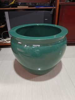 Vintage Green Porcelain Jar/ Vase