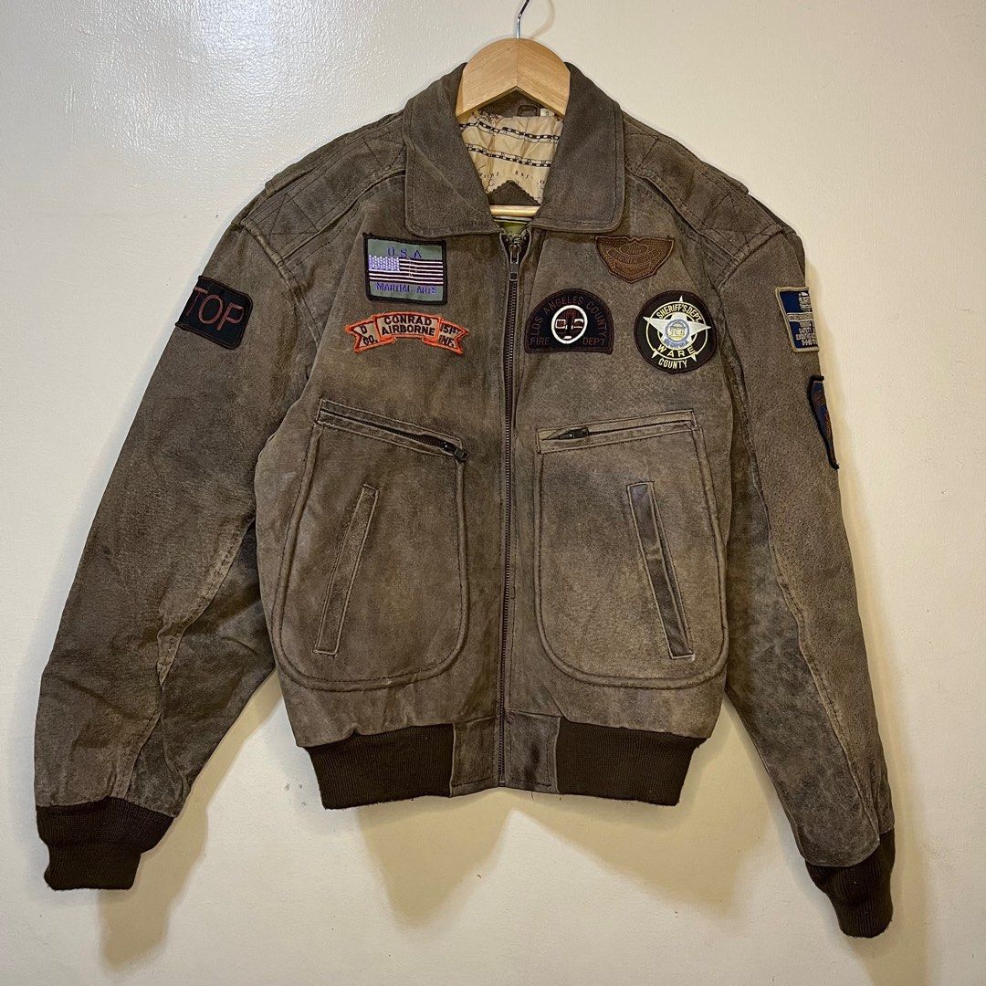 Vintage Phase 2 Military Genuine Leather Jacket Men s Fashion Coats Jackets and Outerwear on Carousell