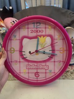 Vintage Sanrio Hello Kitty 2000 Pink Wall Clock