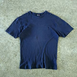 Vtg Guess Embroidered Logo Ribbed Tee