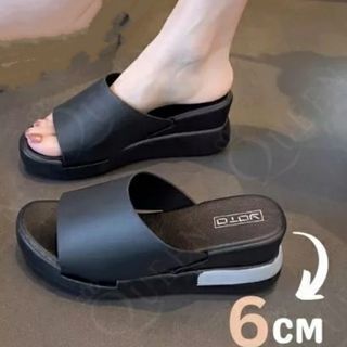 Wedge Slip On Slippers Sandals Elevated high heels