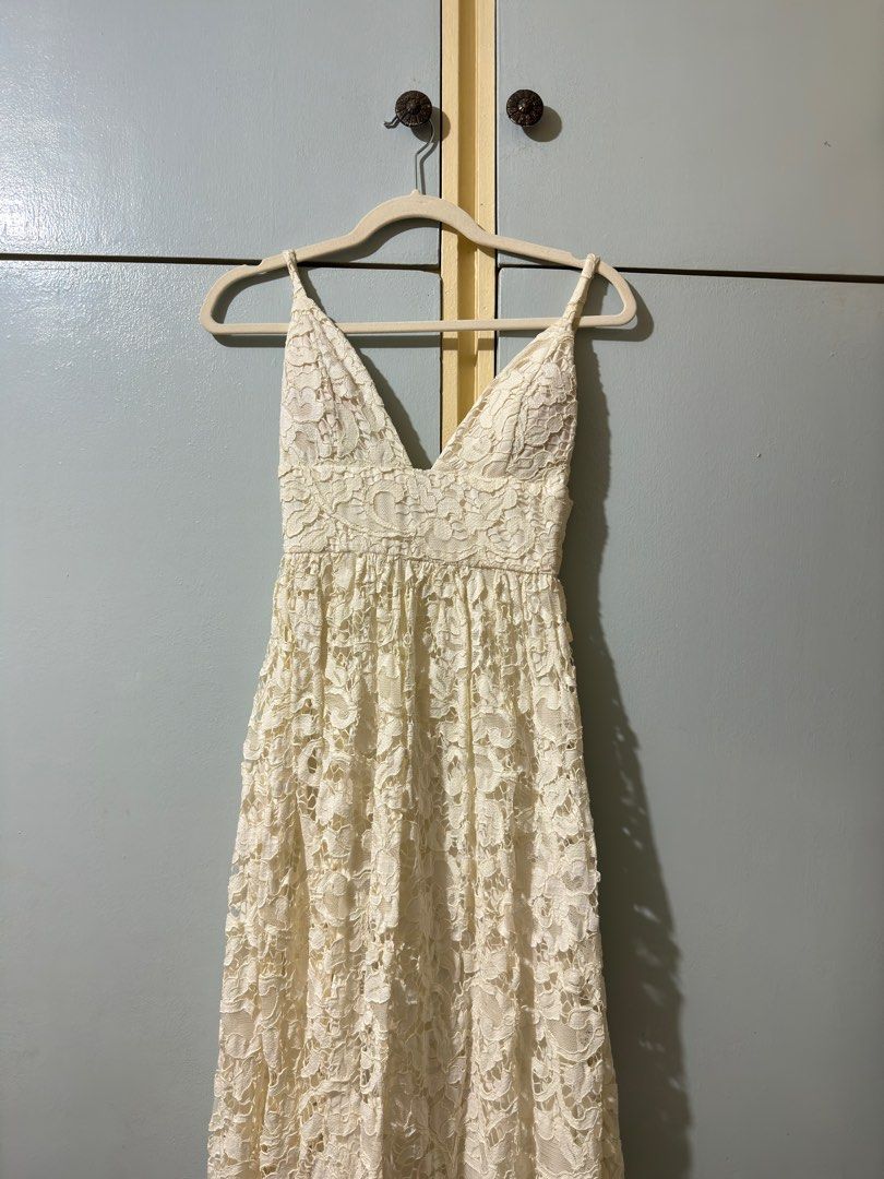 White Maxi Long Dress with Slit Women s Fashion Dresses Sets Dresses on Carousell