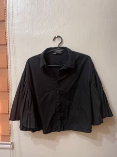 Zara black polo top