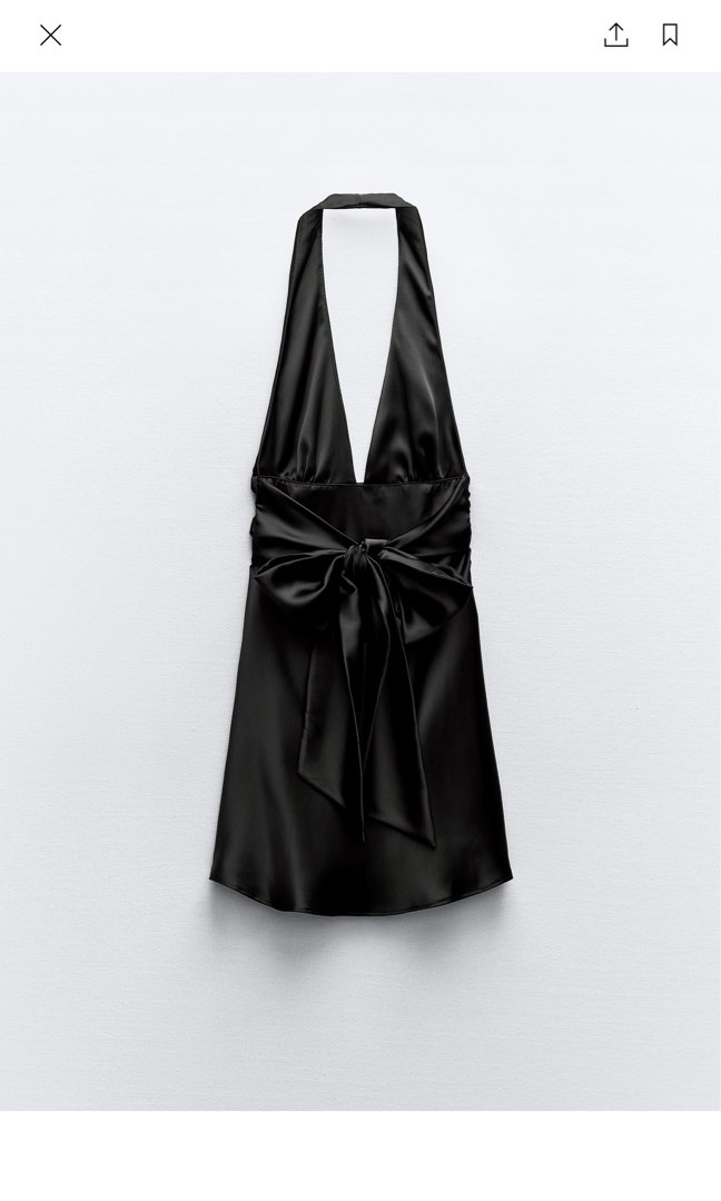 Zara Black Backless Satin Dress Zara Black Satin Halter Open Back |  cameraworldbd.com Fashion Store
