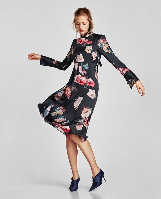 Zara summer floral long midi dress ZARA empire waist floral feminine flirty  summer boho dress cheongsom Chinese wedding engagement party dress vloggers  favorite Size US medium/6 fits Medium- semi large Filipina frames,