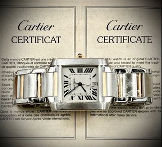 '97 Cartier Tank Francaise 2302 White Roman Dial Two Tone Automatic