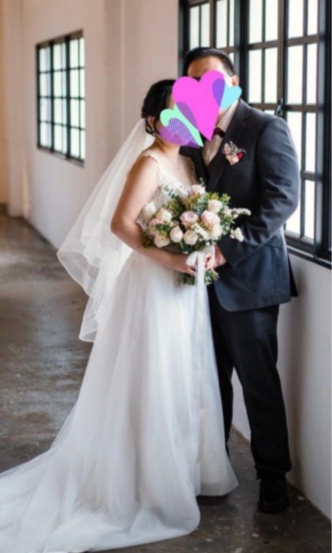 White mesh wedding dress top