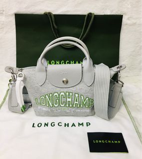 Authentic Longchamp Limited Edition Optimiste Universel Small Canvas Sling Bag in Gray