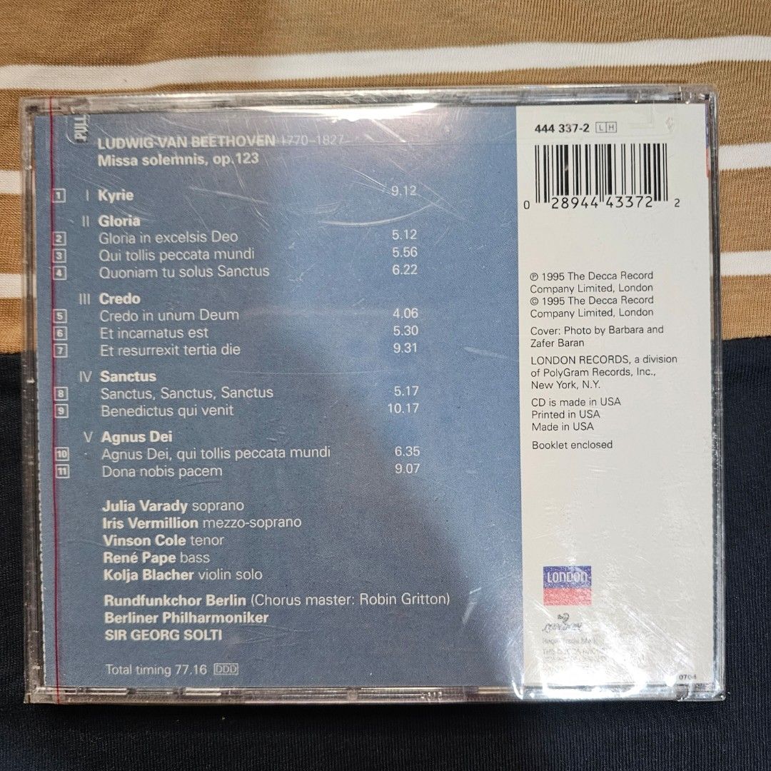 Beethoven - Missa Solemnis - George Solti (Category: Storybooks) located in Quezon City. Submitted by serefrenpaz (Listing ID 1301285839, Image 2). Description: Good Day Buyers. Here are the payment options PAYPAL GCash - 09164862096 Bank Deposit - BPI, BDO, Unionbank, Landbank Palawan, Cebuana Meet Up - McDo Kamias, Jolibee Anonas Kamias Intersection, or KFC Anonas Delivery Options JRS - +120 Pesos shipping cost for JRS within Metro Manila, +140