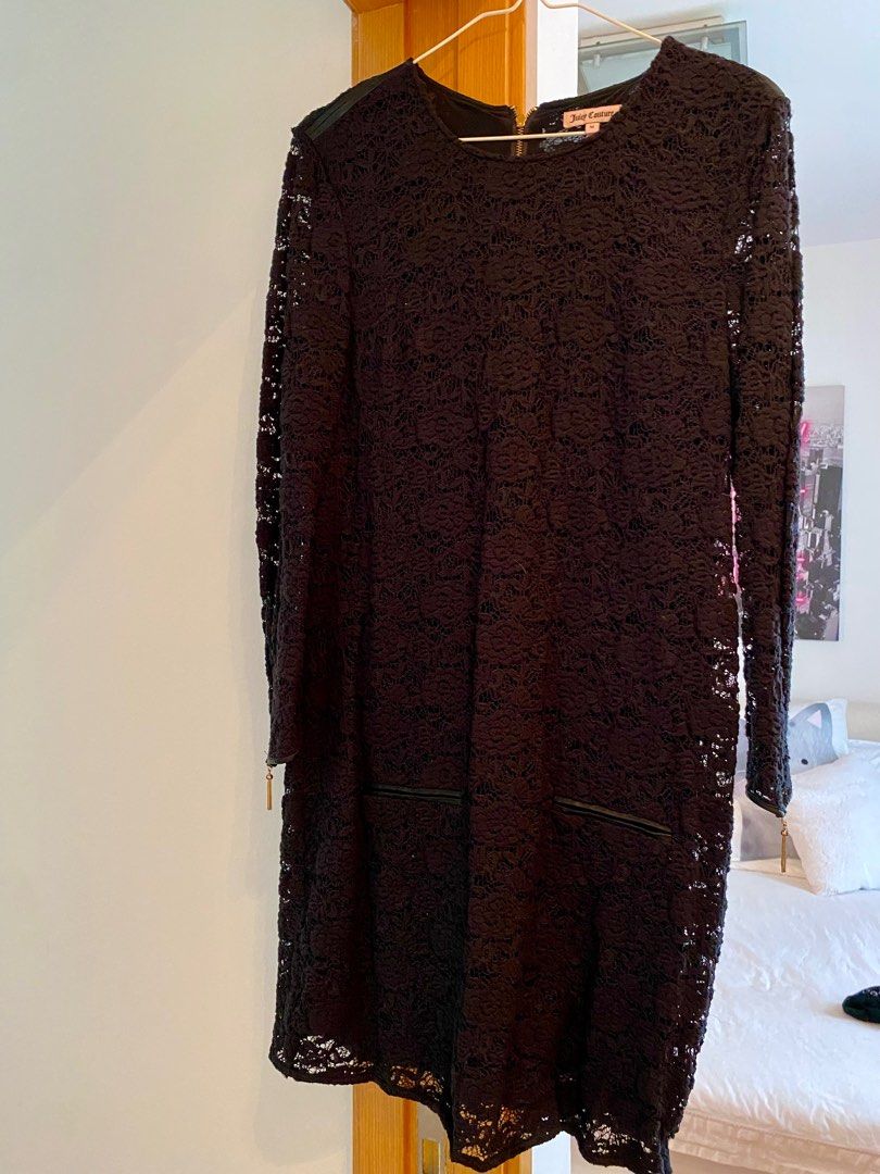 Juicy Couture Black lace like long sleeve dress, Women's Fashion, Dresses &  Sets, Dresses on Carousell