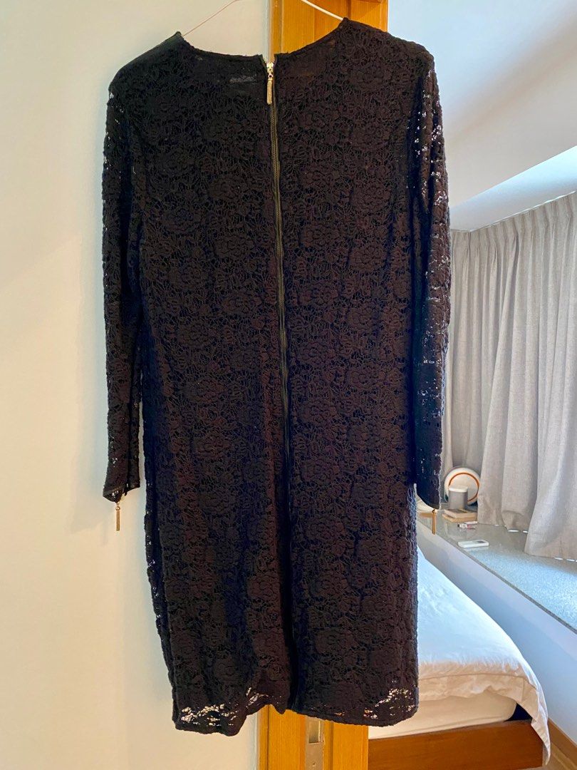 chinese dress ladies Black Lace Cut-out Long Silk Slip Dress main image 0