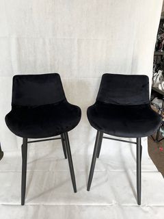 Black Velvet High Stool Bar Chair Home Furniture