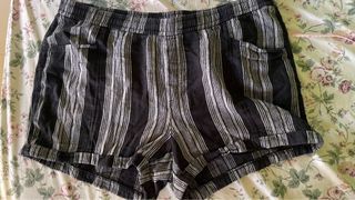 Boho Shorts Stripes Black and White Plus Size 3XL-4XL