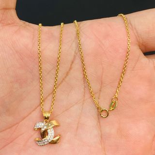 Brandnew 18k Saudi Gold YG Necklace 18” 2.78grams