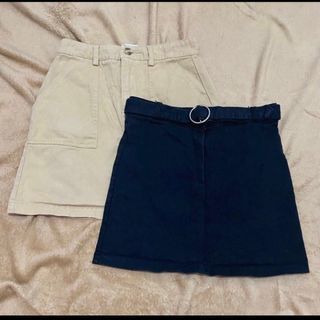 Bundle : Black and Khaki Denim Mini Skirt