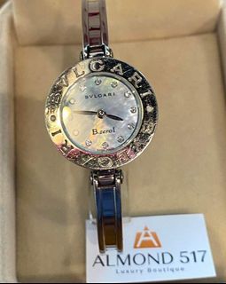 BVLGARI B.ZERO1 Beezero Wan Diamond 12P Bangle Watch Quartz Silver Color