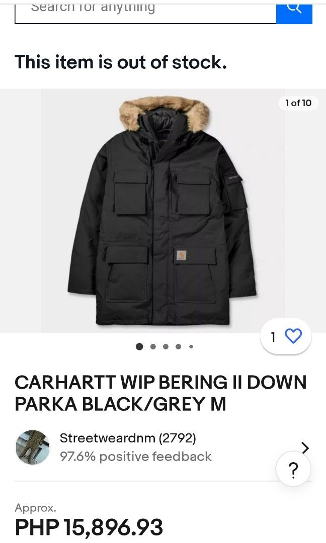 CARHARTT WIP BERING II DOWN PARKA JACKET Men s Fashion Coats Jackets and Outerwear on Carousell