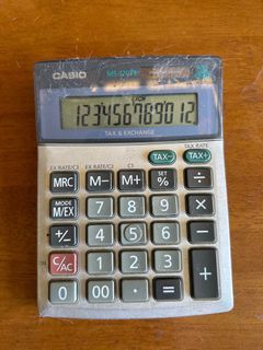 Casio MS-120TE Solar Powered Tested Calculator with Tape Residue As Is