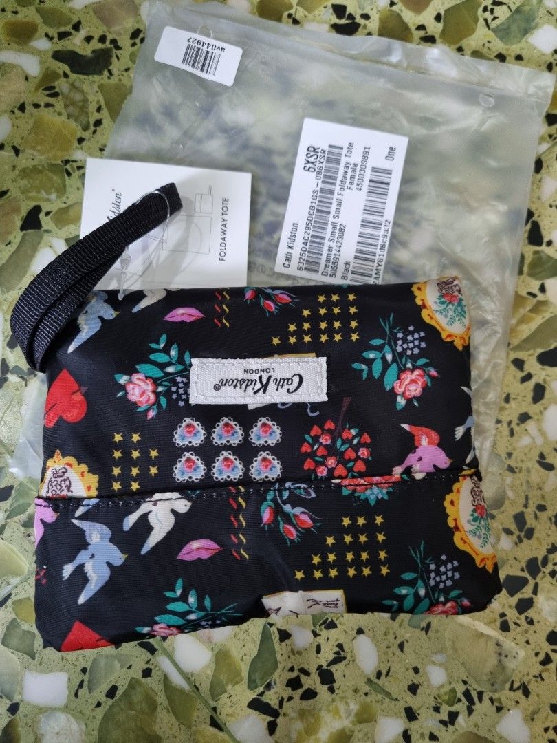 Cath Kidston Dreamer Small Foldaway Tote Bag Black