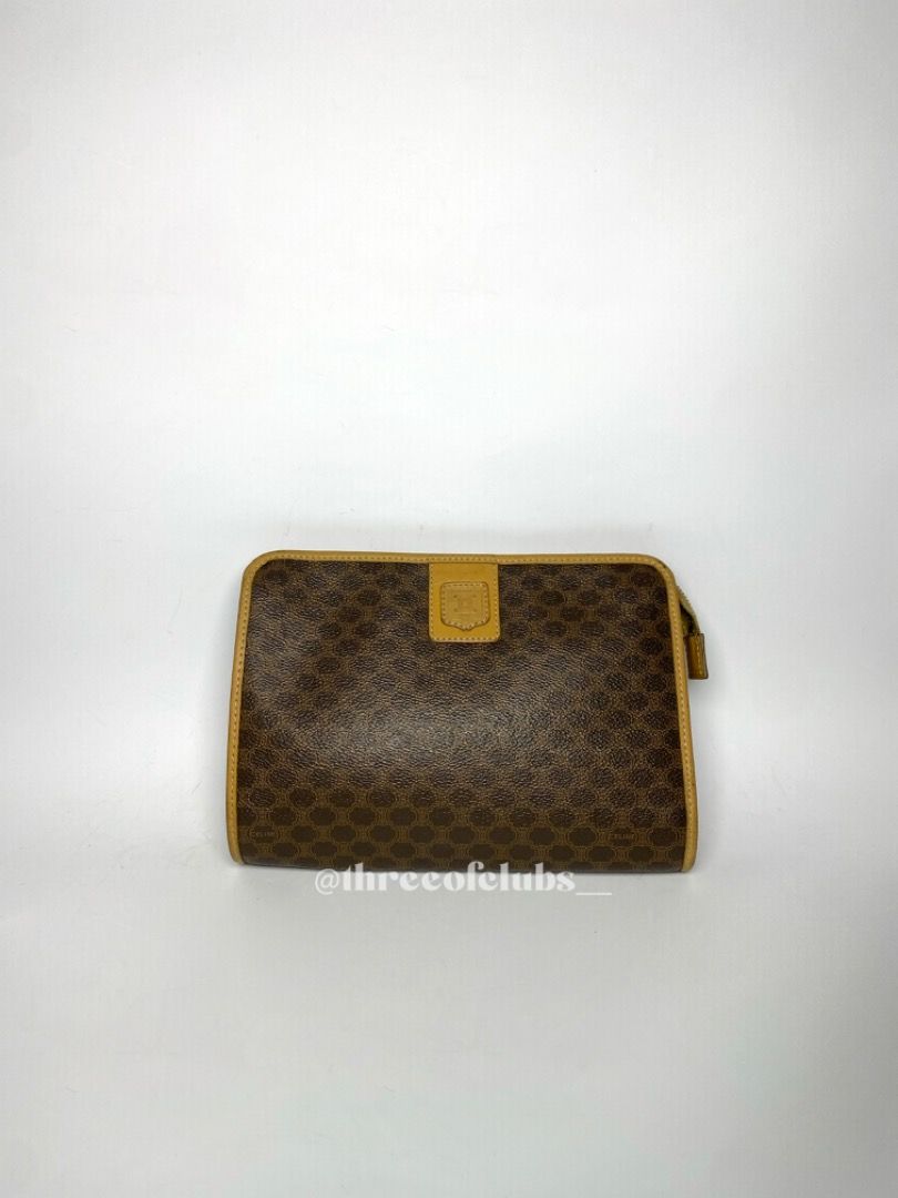 Celine Paris Macadam Small Pouch (Category: Luxury Bags & Wallets) located in Quezon City. Submitted by threeofclubs__ (Listing ID 1301290389, Image 1). Description: Very good condition 100% GA Clean macadam body Clean leather interior Can fit large phones No major rubs No major stains No cracks Very nice and cute Other normal signs of usage zoom photos Approximate dimensions: 10.0" L x 7.0" H ♣ 1 day reservation only. ♣ Please manage your expect