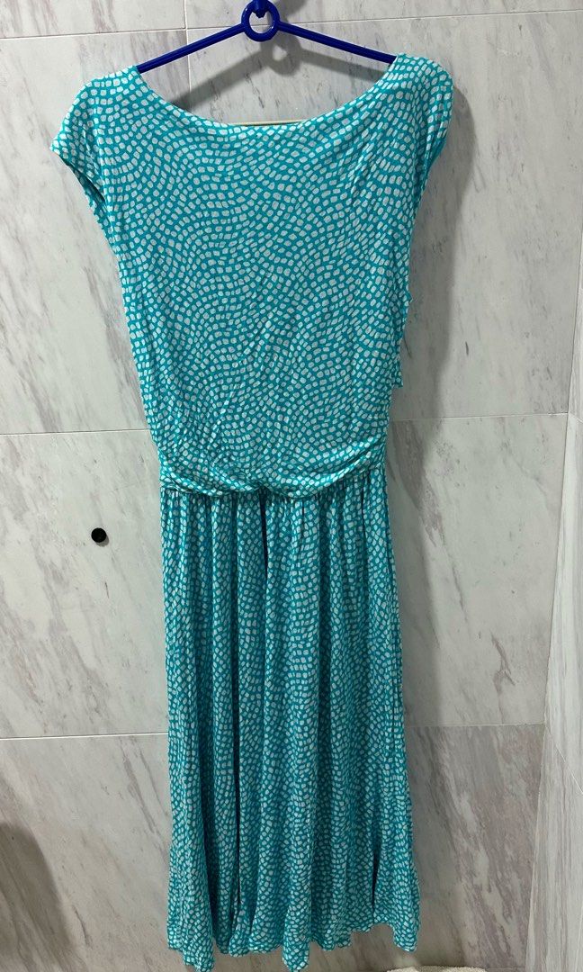 Charter Club Faux Wrap Fit Flare Midi Dress Aqua Teal Women s Fashion Dresses Sets Dresses on Carousell