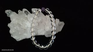 Clear quartz with amethyst bracelet