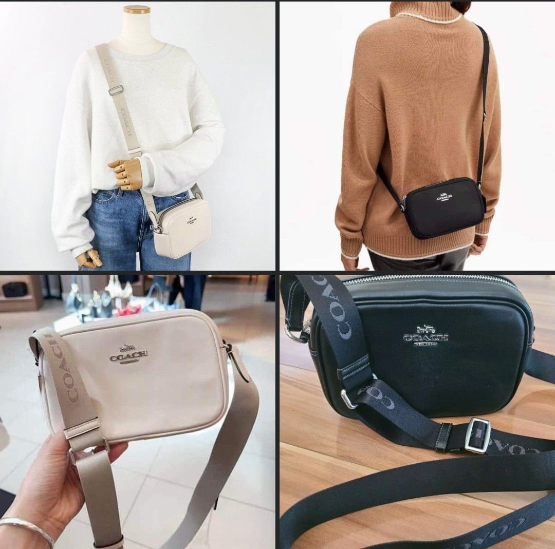 Coach Mini Jamie Camera Bag (Category: Cross-body Bags) located in Manila. Submitted by stacey_lopez922 (Listing ID 1301207794, Image 1). Description: Coach Mini Jamie Camera Bag (With dustbag and paperbag) - 7 3/4" (L) x 5" (H) x 2 1/2" (W) - Refined calf leather - Two credit card slots - Inside multifunction pocket - Zip closure, fabric lining - Outside open pocket - Adjustable strap with 24" drop for shoulder or crossbody wear.