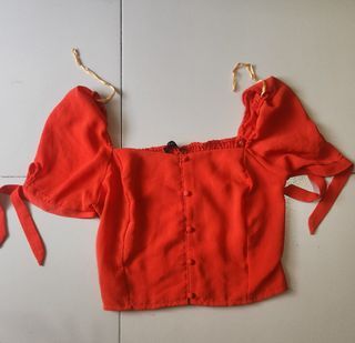 Cotton On Red cropped top