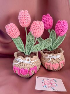 Crochet Potted Tulips