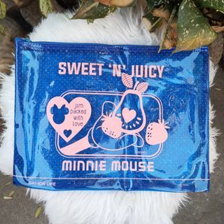 DISNEY Sweet n' Juicy Minnie Mouse Dai-Ichi Life Clear Blue Plastic Envelope