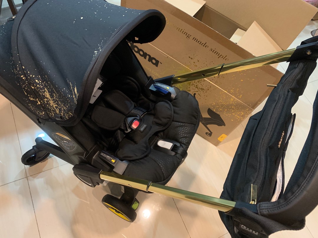 Doona Car Seat & Stroller Gold Limited Edition Doona Gold Limited Edition (with complete original accessories), Babies