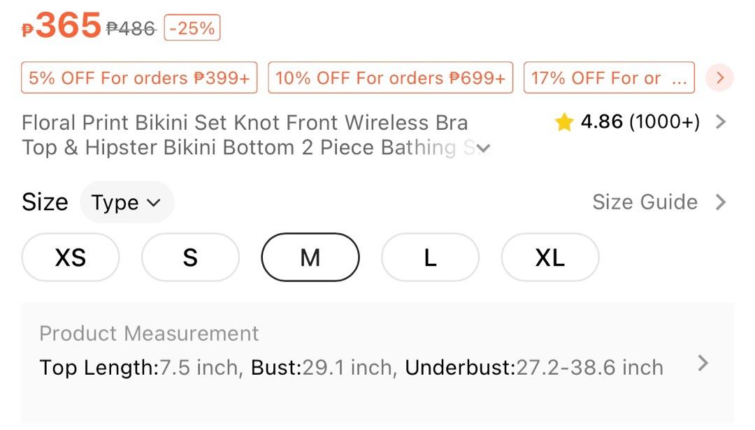 Floral Bikini (Category: Bikinis & Swimsuits) located in Quezon City. Submitted by shandre10 (Listing ID 1301286111, Image 2). Description: * RFS: Decluttering * NO REPLY = SOLD * Slightly Negotiable * PM for more pics.