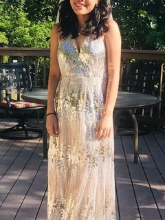 Gold Sequined Evening Gown