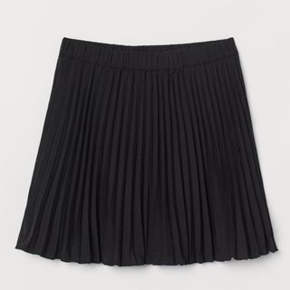 H&M Black pleated garterized skirt