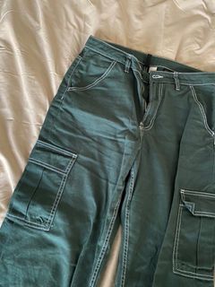 H&M Green Cargo Wide Leg Pants