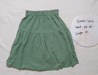 H&M green summer skirt