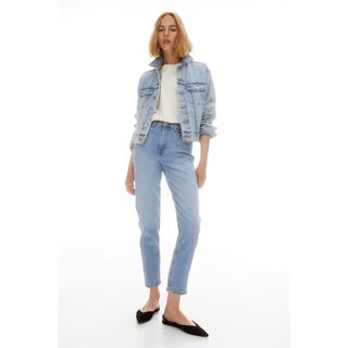 H&M Slim Mom High Ankle Jeans in light blue