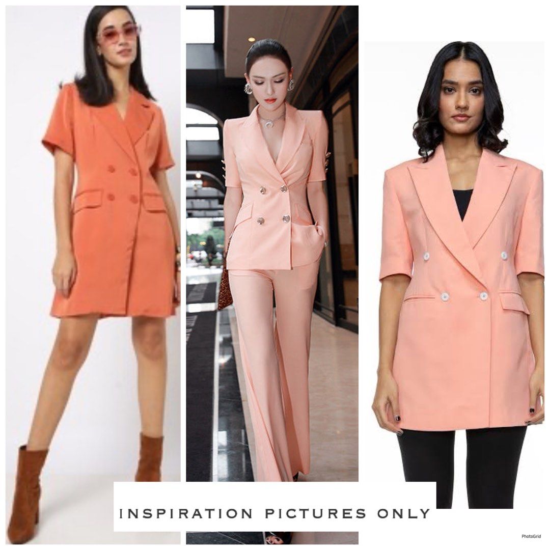 IMPORTED HIGH QUALITY DOUBLE BREASTED SHORT SLEEVES CORPORATE BUSINESS SUIT BLAZER FOR WOMEN BY KAREN SCOTT JUST CLICK DOWN THE DETAILS FOR MORE INFO