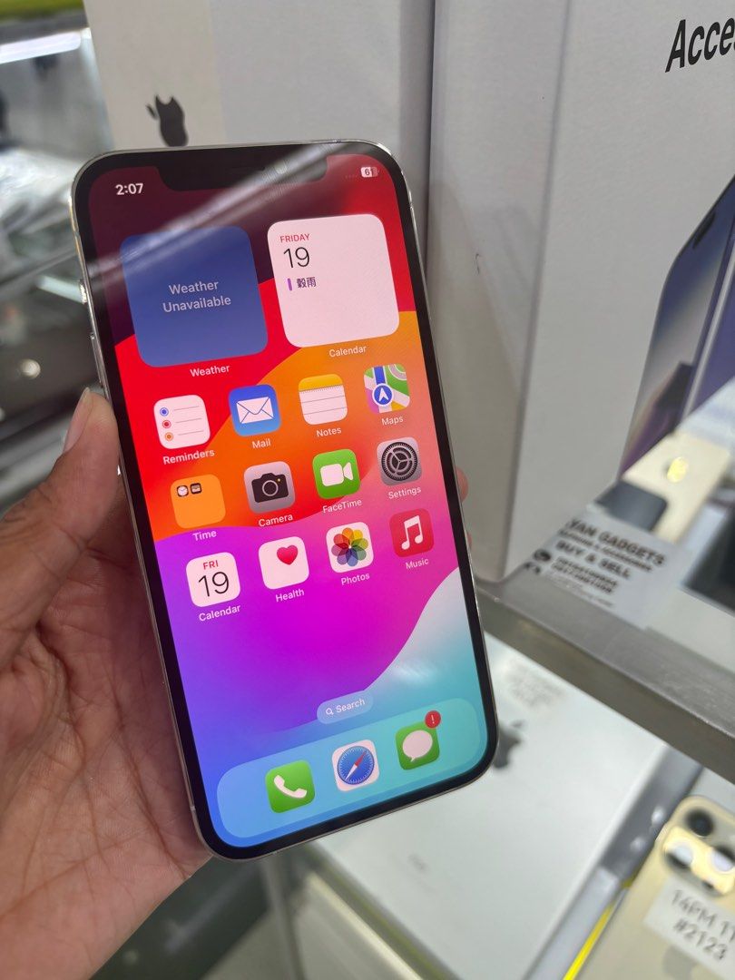Iphone 12 Pro 128gb Silver (Category: iPhone 12 Series) located in San Juan City. Submitted by AshleyandLynGeneralmerchandise (Listing ID 1301220372, Image 2). Description: We accept trade in Credit card / Home Credit Shipping Meet ups / Delivery Fb page: Ashley & Lyn.