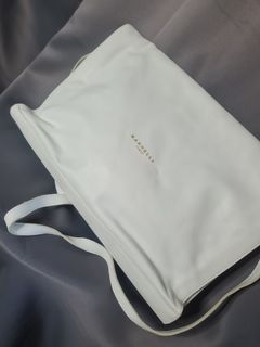 Italian White Soft Leather Bag Envelope Style Preloved