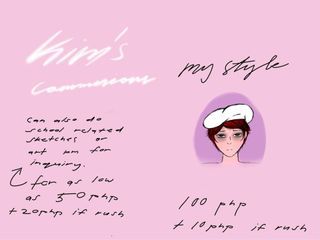 Kim's commissions SALE SALE SALE all art is 50php ( can do academic related art for as low as 50php just pm )