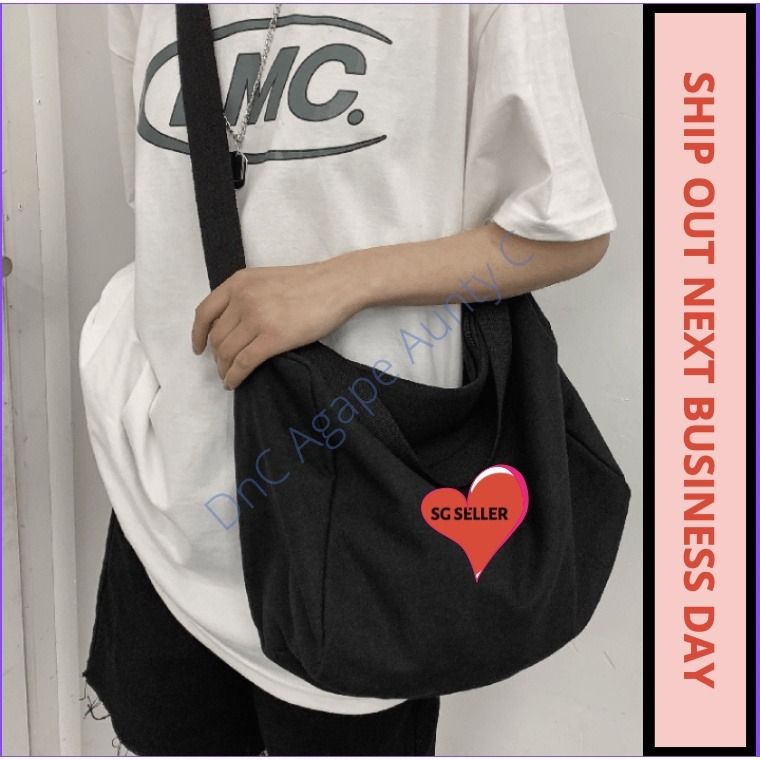 Korean Fashion Ulzzang Canvas Bag Big Capacity Men Ladies Sling Bag Shoulder Bag Crossbody Bag Men s Fashion Bags Sling Bags on Carousell