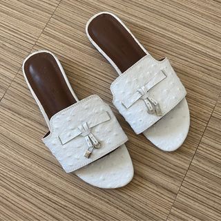 Loro Piana - Ostrich Embossed Leather Summer Charms Mules