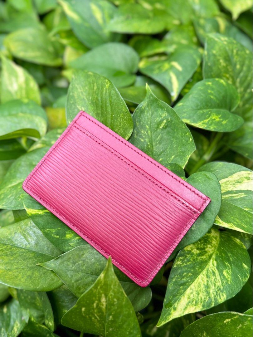 LOUIS VUITTON MAROON EPI GRAINED COWHIDE LEATHER CARD HOLDER Luxury Bags Wallets on Carousell