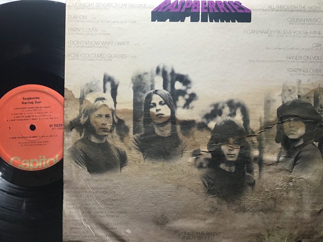 LP Raspberries - Starting Over OOP VINYL RECORD Anubis Piring Hitam 60s ...