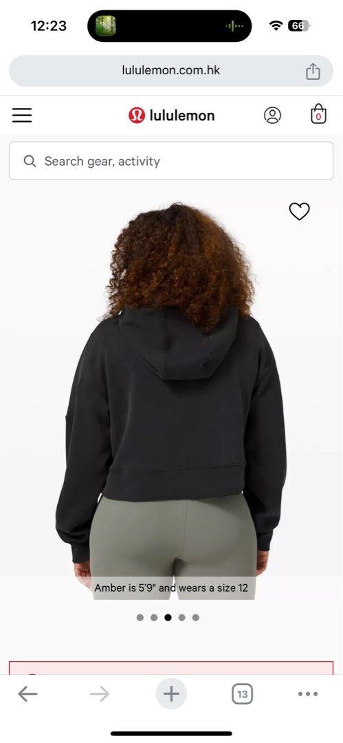 Lululemon Get Centered Cropped Hoodie size 4