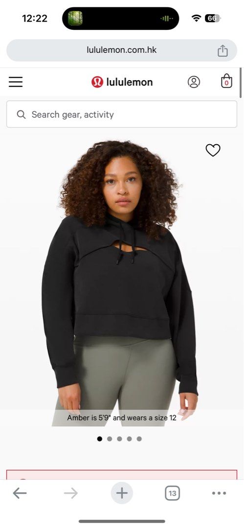 Lululemon Get Centered Cropped Hoodie size 4