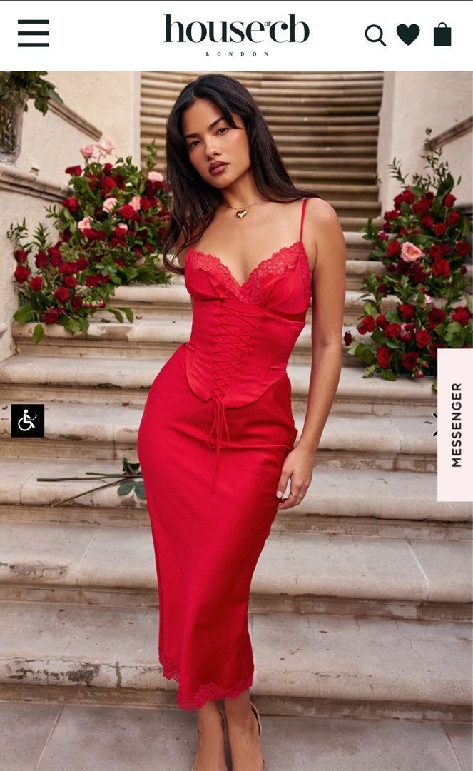 Lustrous House Of CB Red Satin Dress - Salma, Women's Fashion, Dresses &  Sets, Evening dresses & gowns on Carousell
